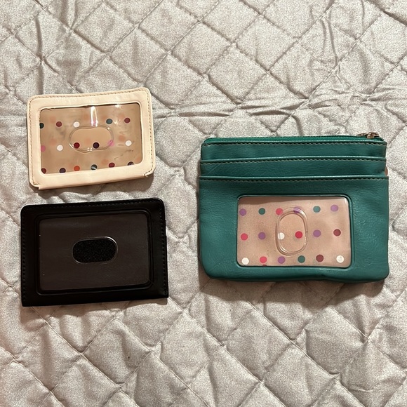 Small teal pocket wallet with black and white inserts - Picture 2 of 2